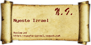 Nyeste Izrael névjegykártya